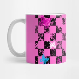 Butterfly Checkerboard (Dark Version) Mug